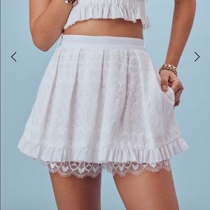 Charlotte Eyelet Mini Skirt XL